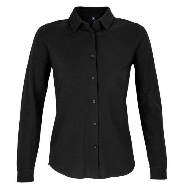 NEOBLU Ladies Basile Organic Cotton Long Sleeve Piqué Shirt Thumbnail